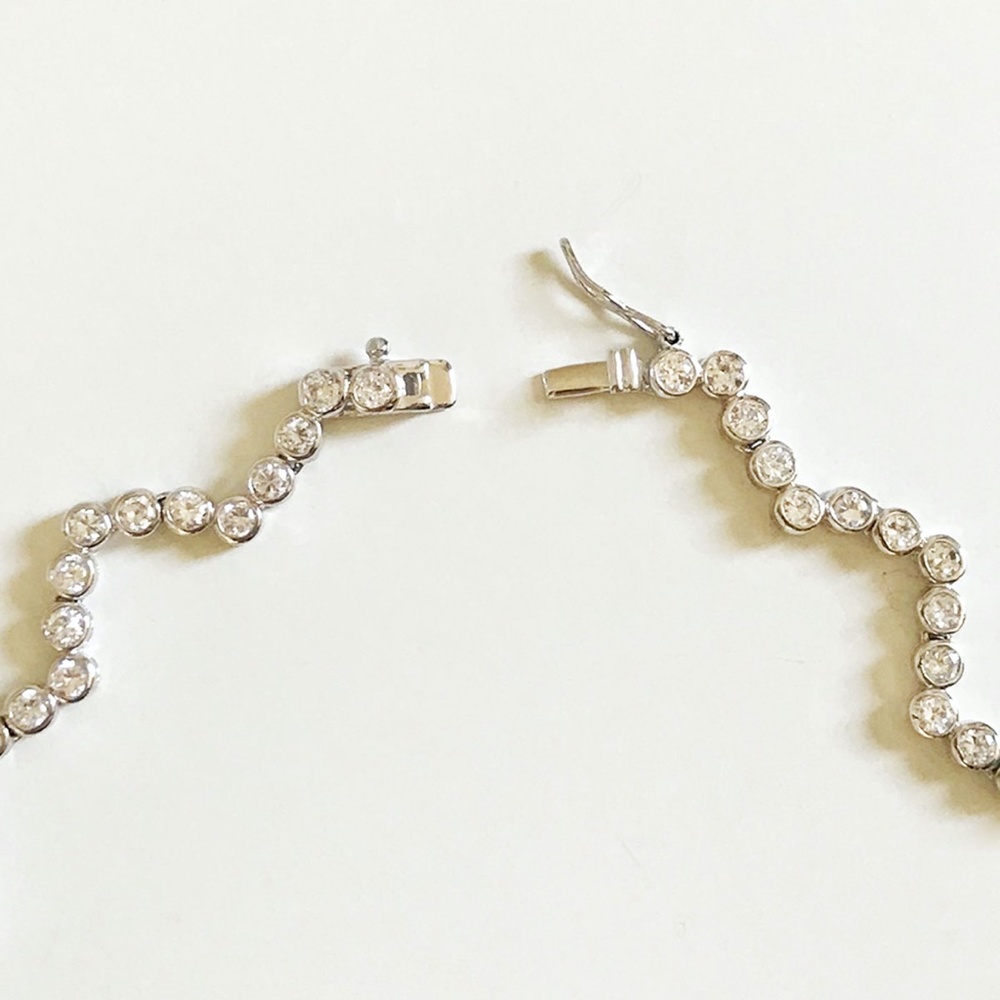 Clear CZ Bridal Necklace / Wedding Jewelry - Picture 5 of 7